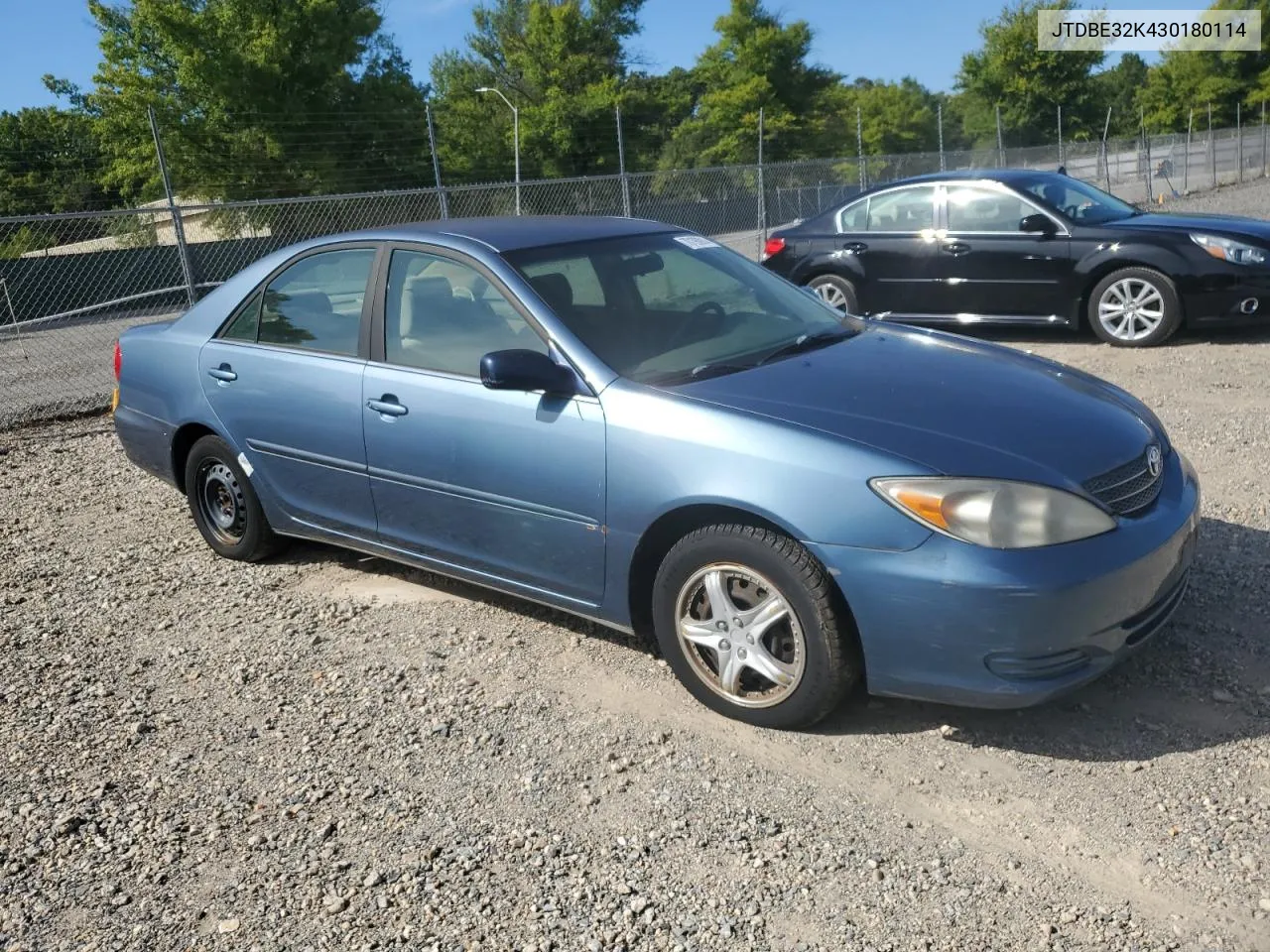 2003 Toyota Camry Le VIN: JTDBE32K430180114 Lot: 70190914