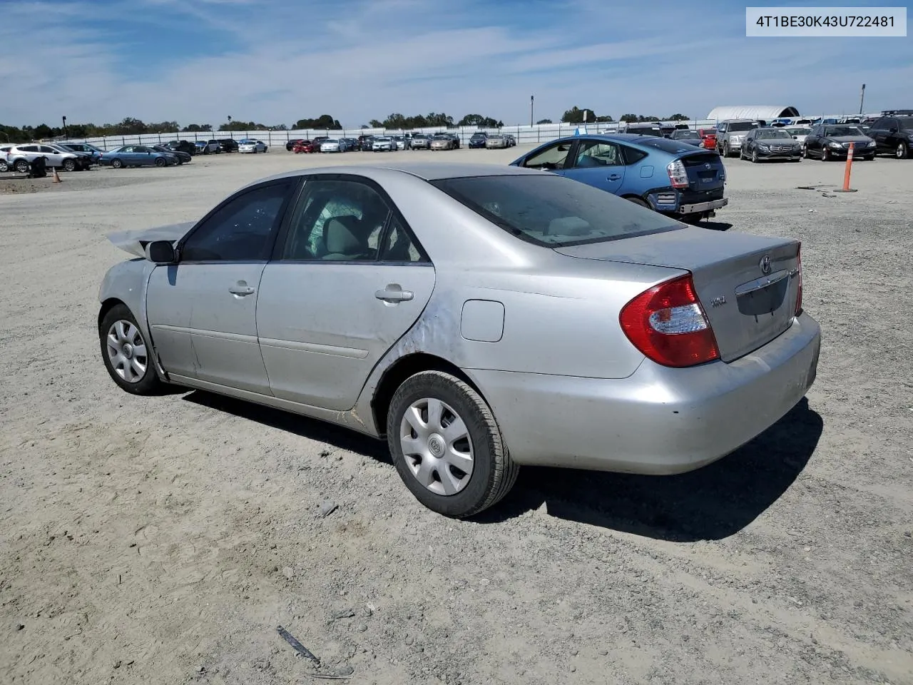 2003 Toyota Camry Le VIN: 4T1BE30K43U722481 Lot: 70711114