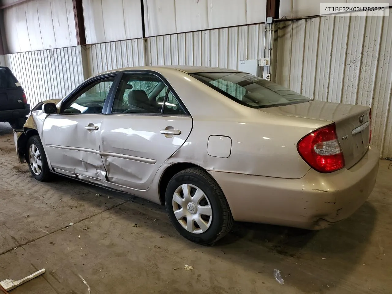 2003 Toyota Camry Le VIN: 4T1BE32K03U785820 Lot: 71013854