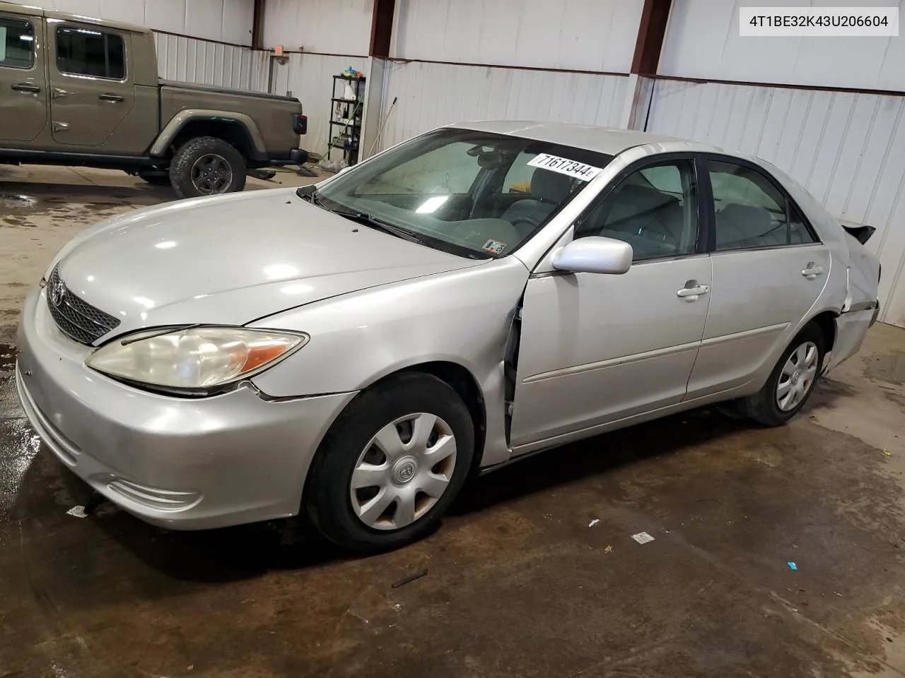 2003 Toyota Camry Le VIN: 4T1BE32K43U206604 Lot: 71617344