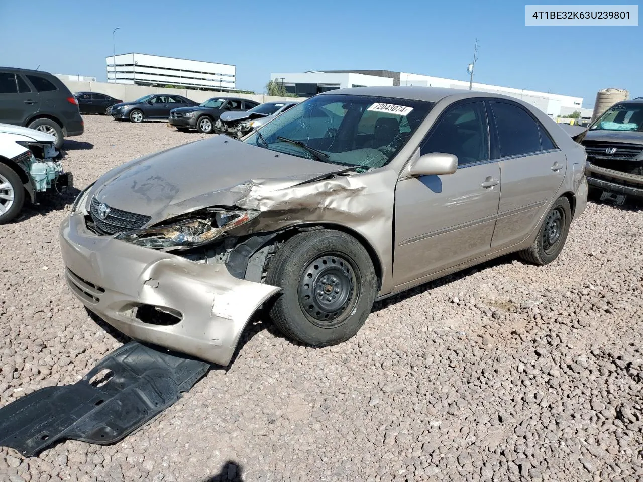 2003 Toyota Camry Le VIN: 4T1BE32K63U239801 Lot: 72043074