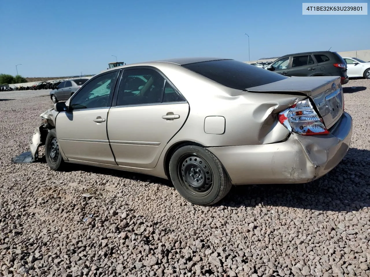 2003 Toyota Camry Le VIN: 4T1BE32K63U239801 Lot: 72043074