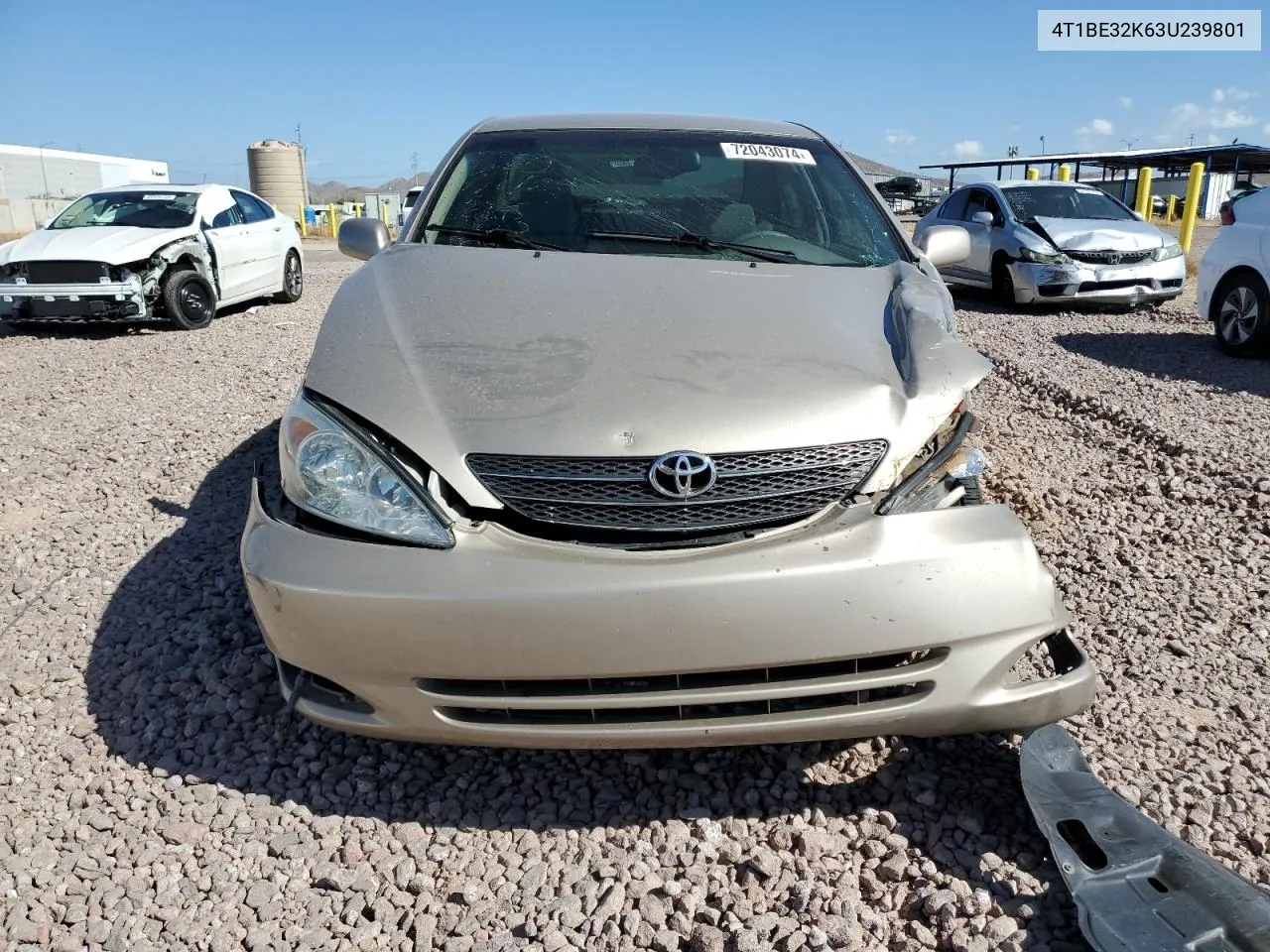 2003 Toyota Camry Le VIN: 4T1BE32K63U239801 Lot: 72043074