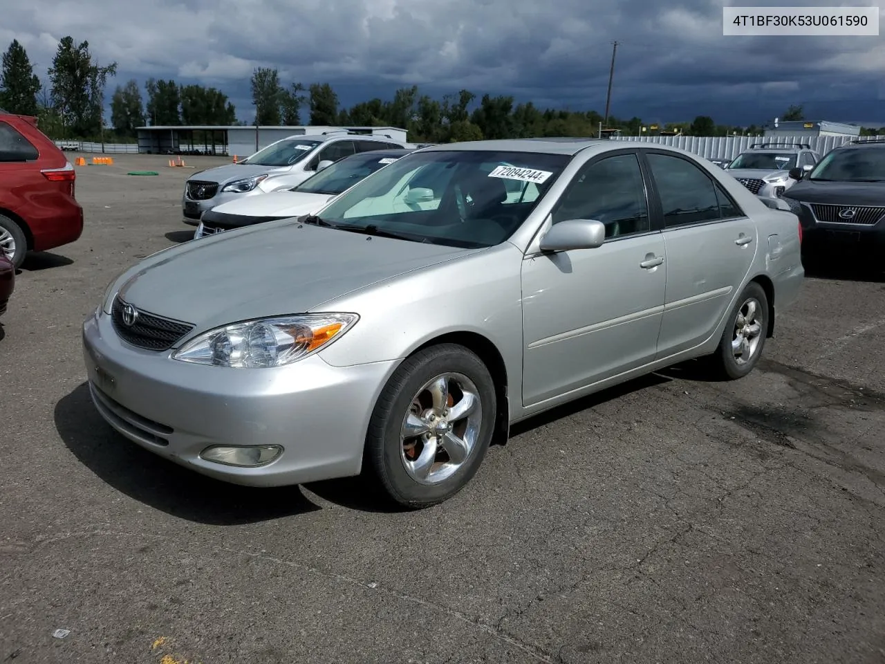 2003 Toyota Camry Le VIN: 4T1BF30K53U061590 Lot: 72094244