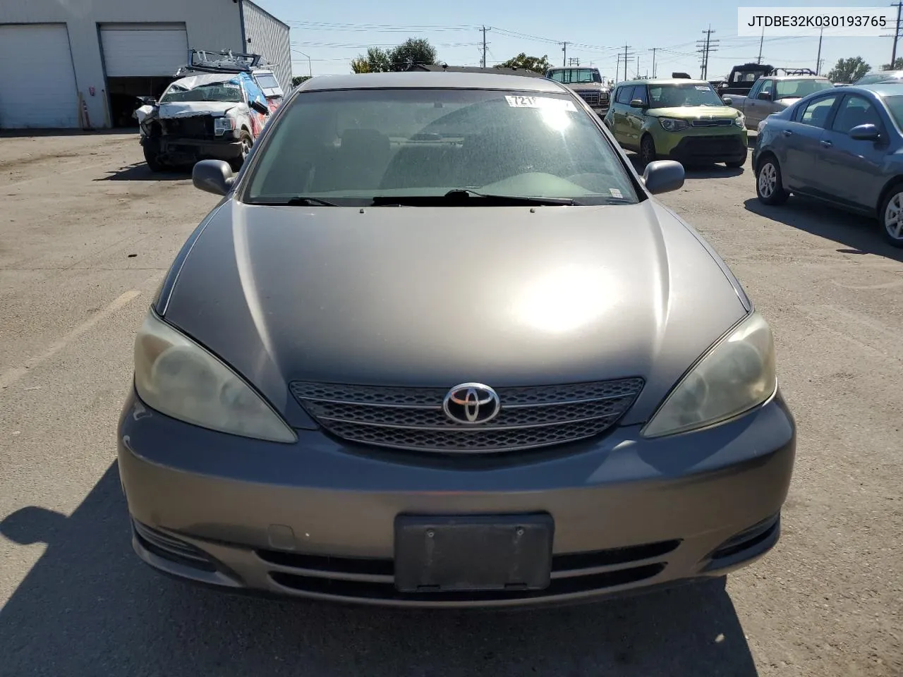 JTDBE32K030193765 2003 Toyota Camry Le