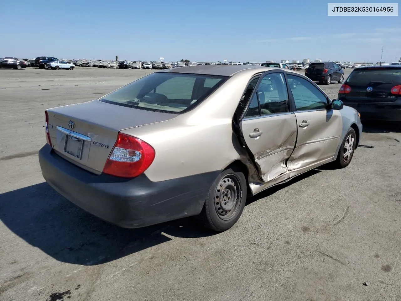 2003 Toyota Camry Le VIN: JTDBE32K530164956 Lot: 72575184