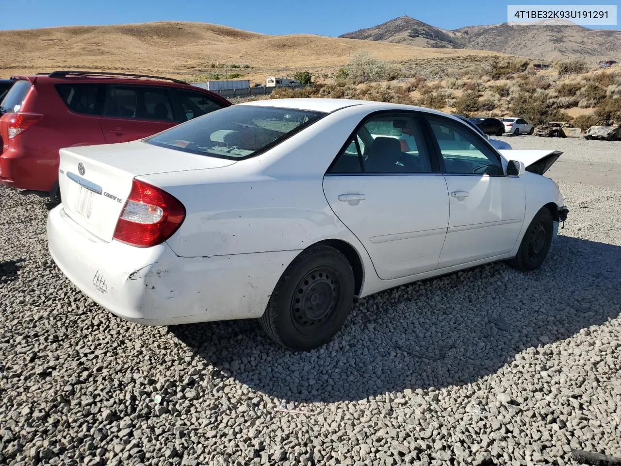 2003 Toyota Camry Le VIN: 4T1BE32K93U191291 Lot: 72610894