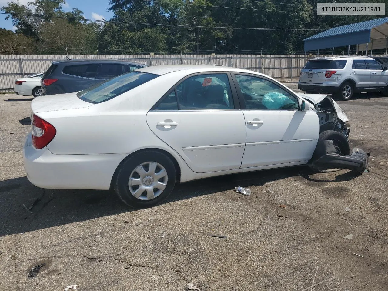 2003 Toyota Camry Le VIN: 4T1BE32K43U211981 Lot: 72634154