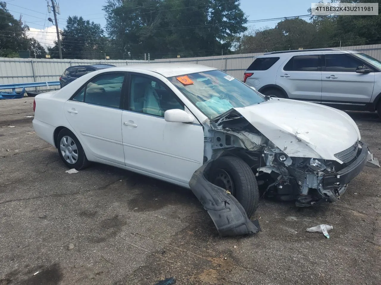 2003 Toyota Camry Le VIN: 4T1BE32K43U211981 Lot: 72634154