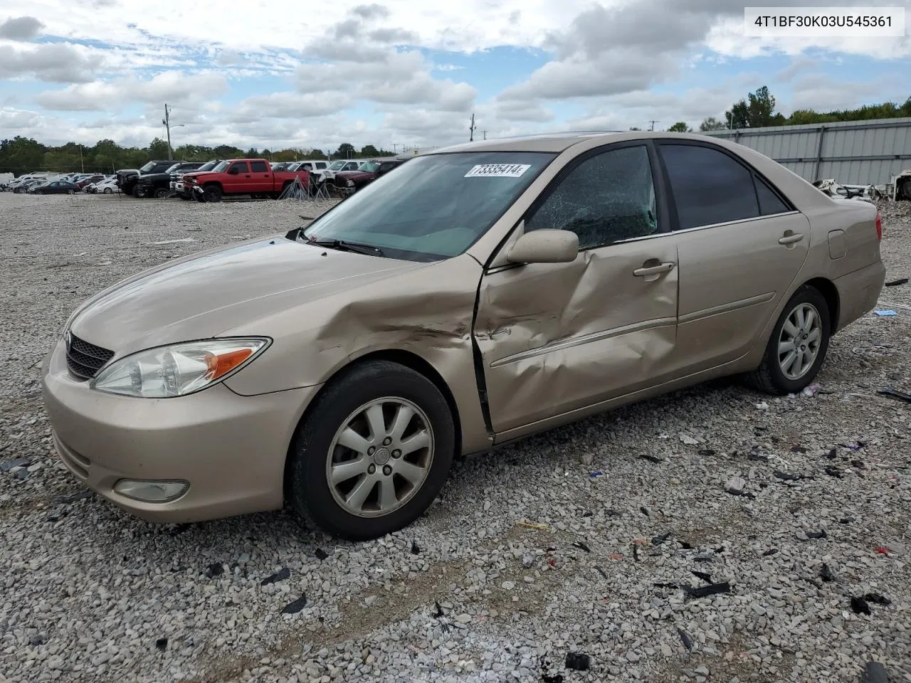 2003 Toyota Camry Le VIN: 4T1BF30K03U545361 Lot: 73335414