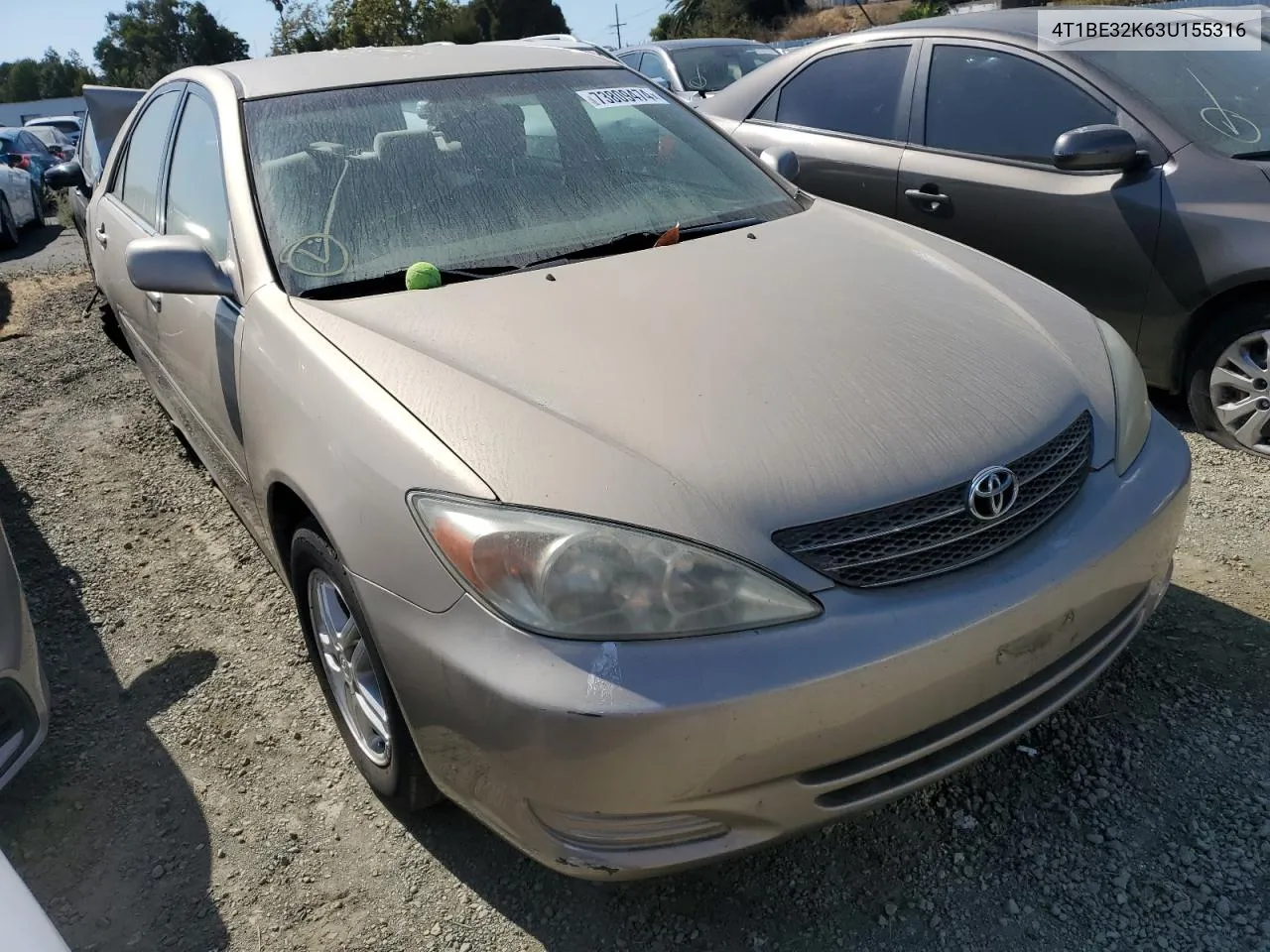 2003 Toyota Camry Le VIN: 4T1BE32K63U155316 Lot: 73809474