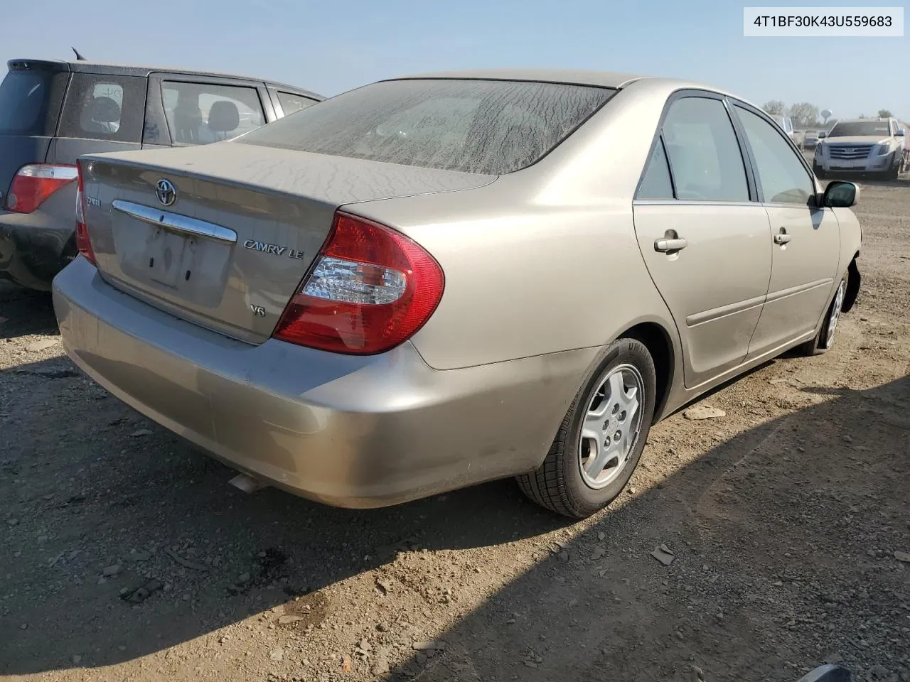 2003 Toyota Camry Le VIN: 4T1BF30K43U559683 Lot: 74339134