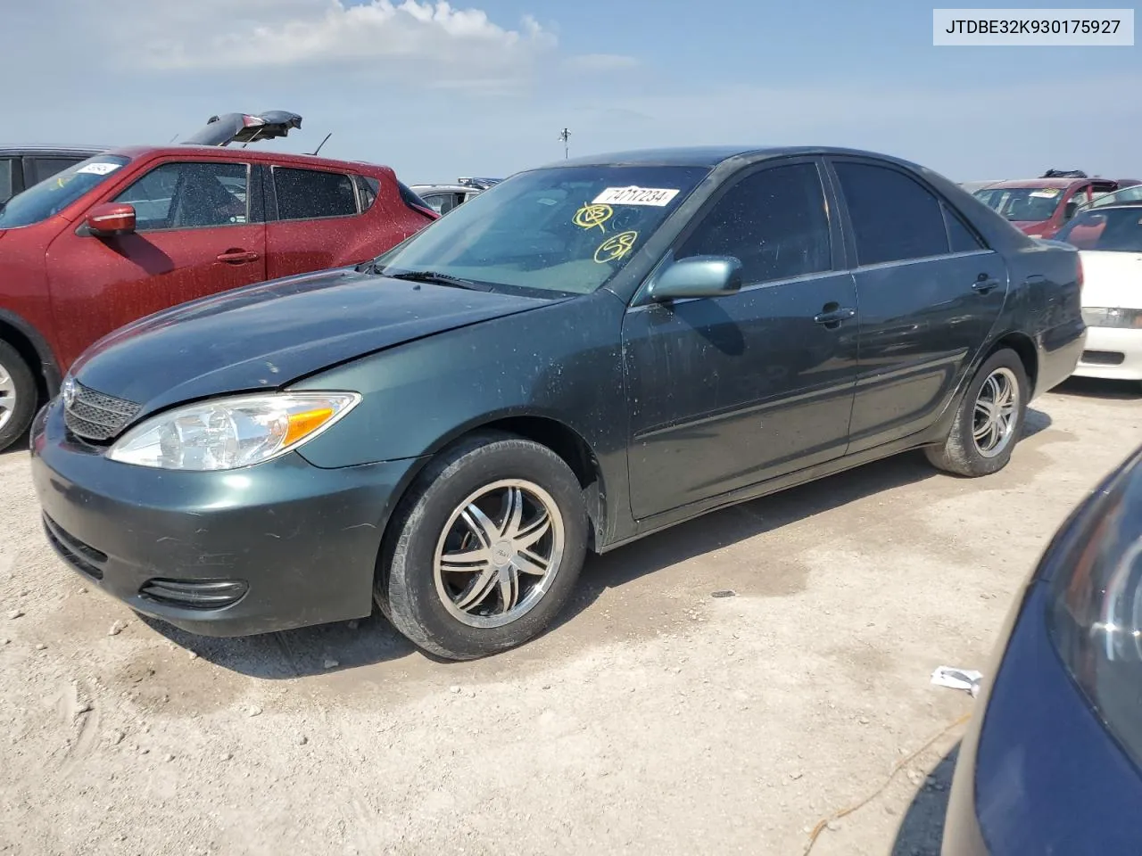 2003 Toyota Camry Le VIN: JTDBE32K930175927 Lot: 74717234