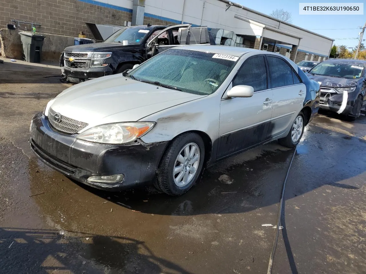 2003 Toyota Camry Le VIN: 4T1BE32K63U190650 Lot: 74723194