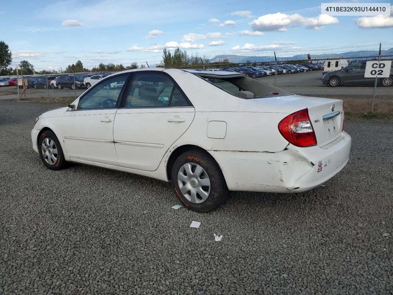 2003 Toyota Camry Le VIN: 4T1BE32K93U144410 Lot: 74829234