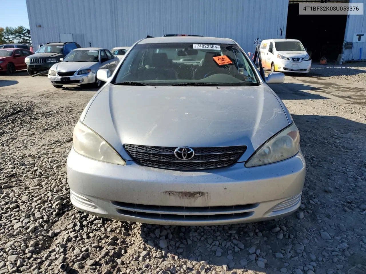 2003 Toyota Camry Le VIN: 4T1BF32K03U053376 Lot: 74922304