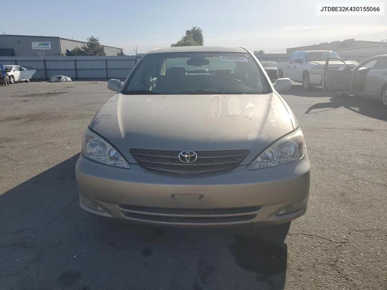 2003 Toyota Camry Le VIN: JTDBE32K430155066 Lot: 75360034