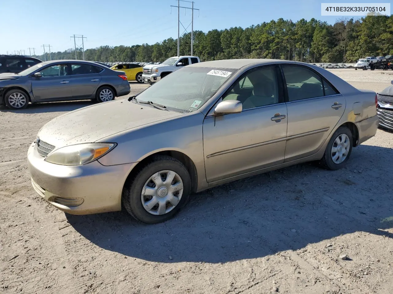 2003 Toyota Camry Le VIN: 4T1BE32K33U705104 Lot: 75457194