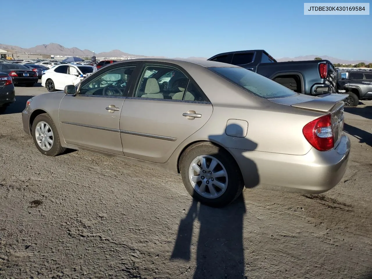 2003 Toyota Camry Le VIN: JTDBE30K430169584 Lot: 75470424