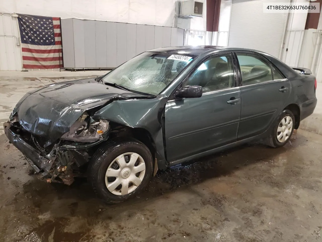 2003 Toyota Camry Le VIN: 4T1BE32K63U760436 Lot: 75488274