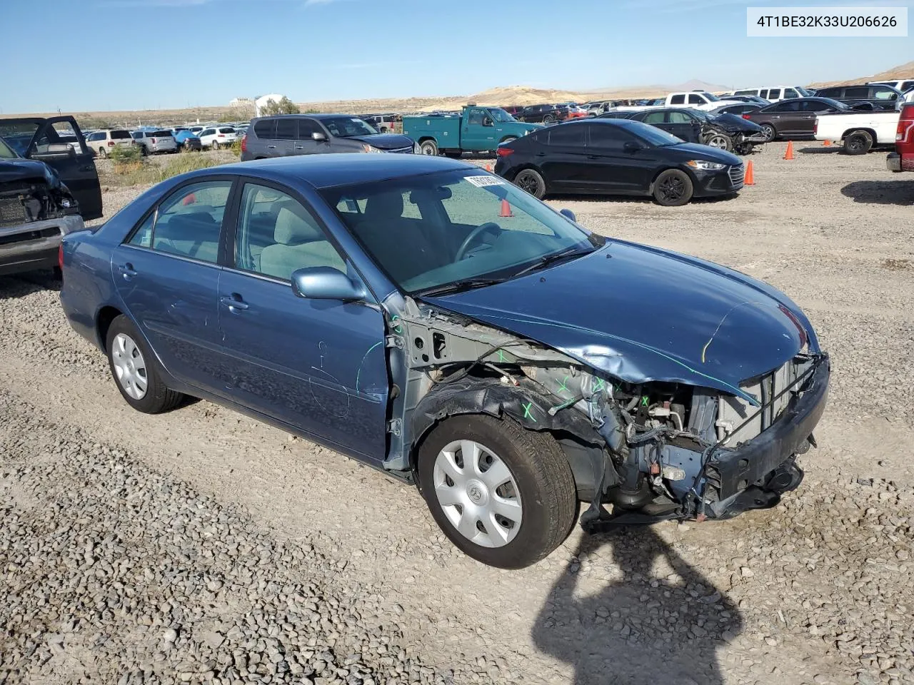 2003 Toyota Camry Le VIN: 4T1BE32K33U206626 Lot: 76312874