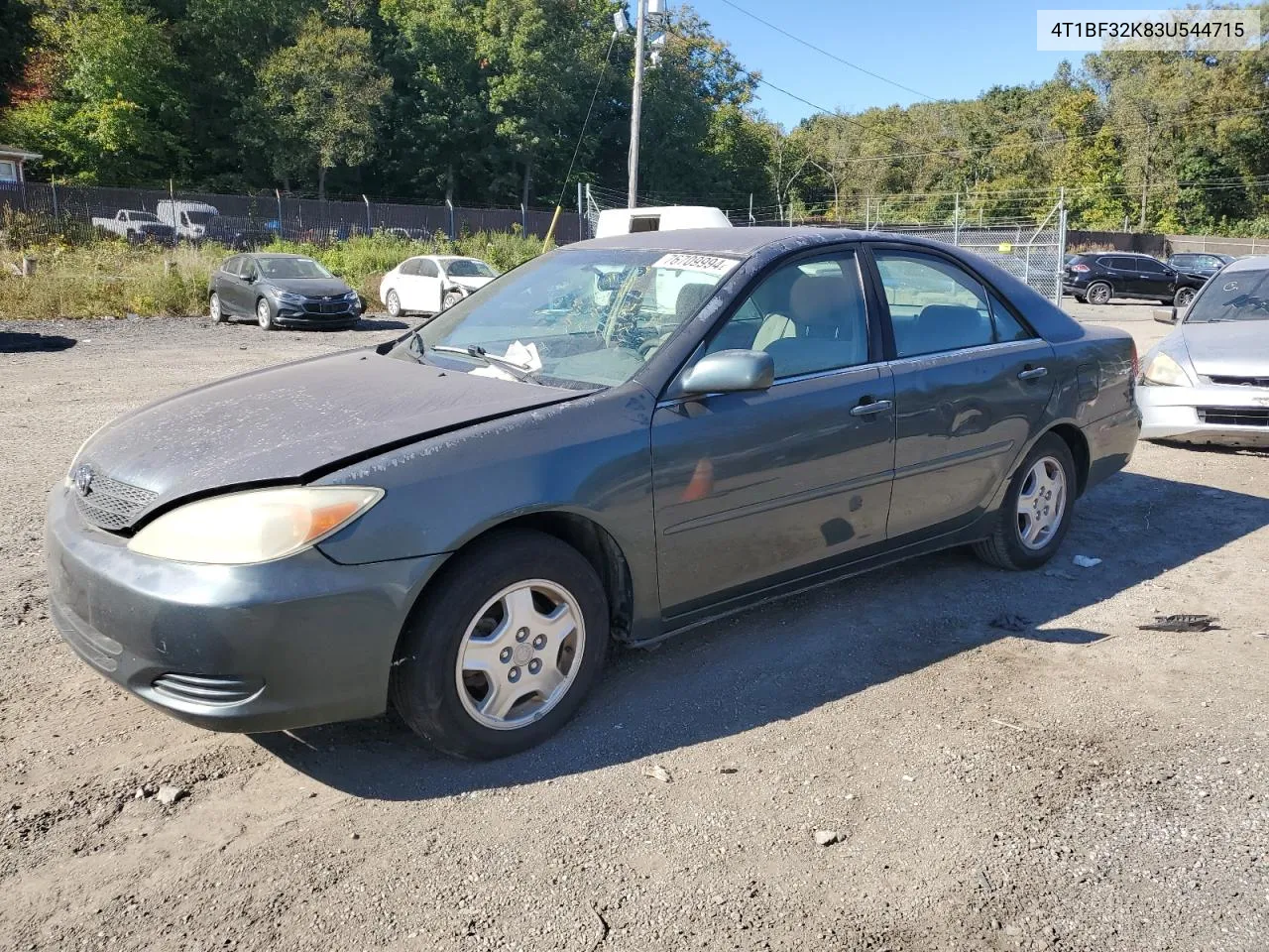 2003 Toyota Camry Le VIN: 4T1BF32K83U544715 Lot: 76709994