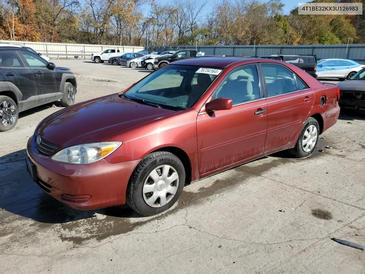 2003 Toyota Camry Le VIN: 4T1BE32KX3U126983 Lot: 76734164