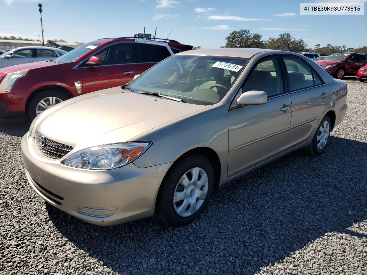 2003 Toyota Camry Le VIN: 4T1BE30K93U773815 Lot: 76738284