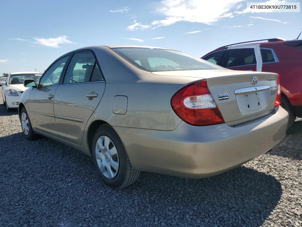 2003 Toyota Camry Le VIN: 4T1BE30K93U773815 Lot: 76738284