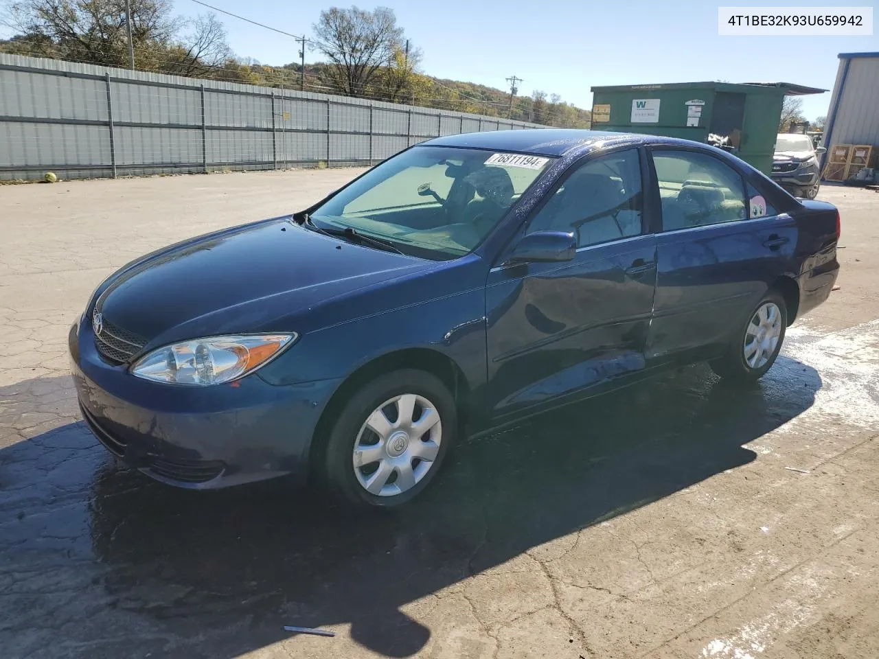 2003 Toyota Camry Le VIN: 4T1BE32K93U659942 Lot: 76811194