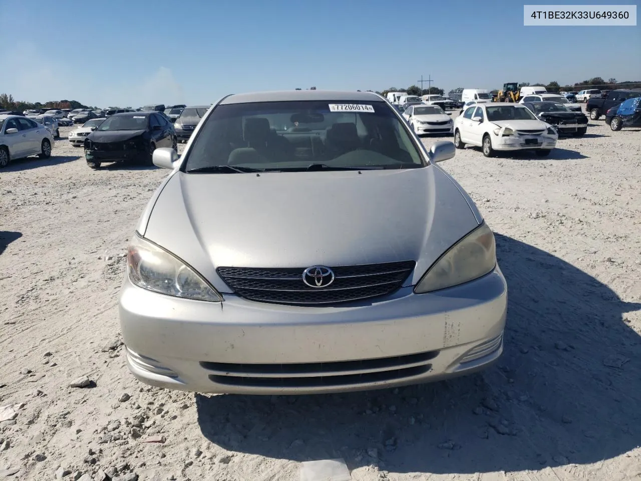 2003 Toyota Camry Le VIN: 4T1BE32K33U649360 Lot: 77206014