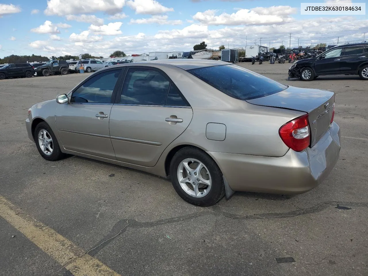 2003 Toyota Camry Le VIN: JTDBE32K630184634 Lot: 78098304