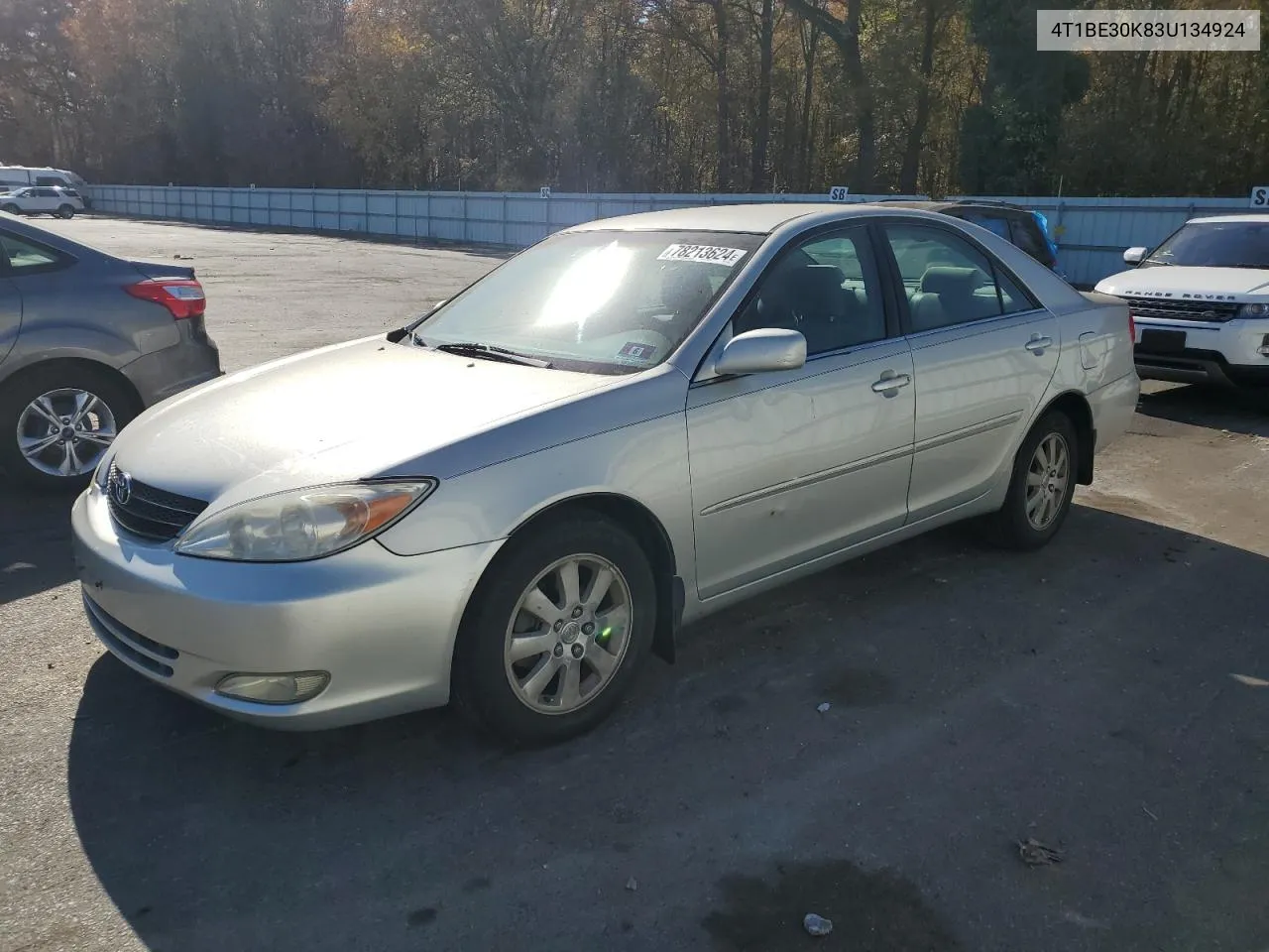 2003 Toyota Camry Le VIN: 4T1BE30K83U134924 Lot: 78213624