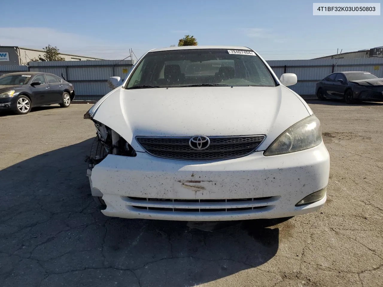 2003 Toyota Camry Le VIN: 4T1BF32K03U050803 Lot: 78407404