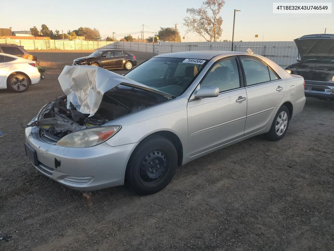 2003 Toyota Camry Le VIN: 4T1BE32K43U746549 Lot: 78954584