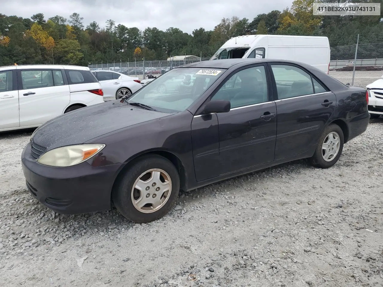 2003 Toyota Camry Le VIN: 4T1BE32K93U743131 Lot: 79572534