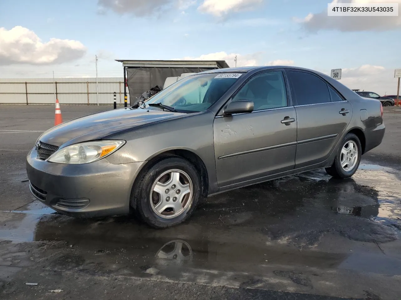 2003 Toyota Camry Le VIN: 4T1BF32K33U543035 Lot: 80155794