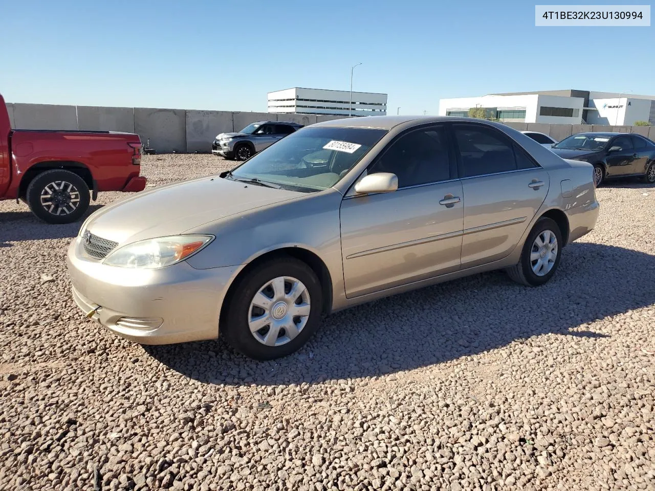 2003 Toyota Camry Le VIN: 4T1BE32K23U130994 Lot: 80155984