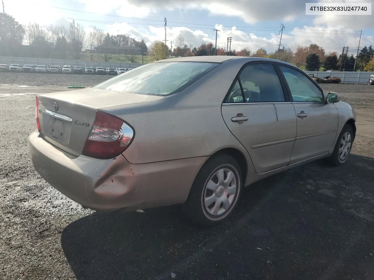 2003 Toyota Camry Le VIN: 4T1BE32K83U247740 Lot: 80784394