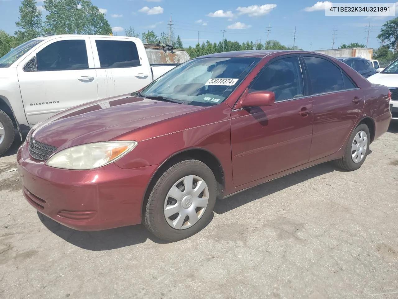 2004 Toyota Camry Le VIN: 4T1BE32K34U321891 Lot: 53070374