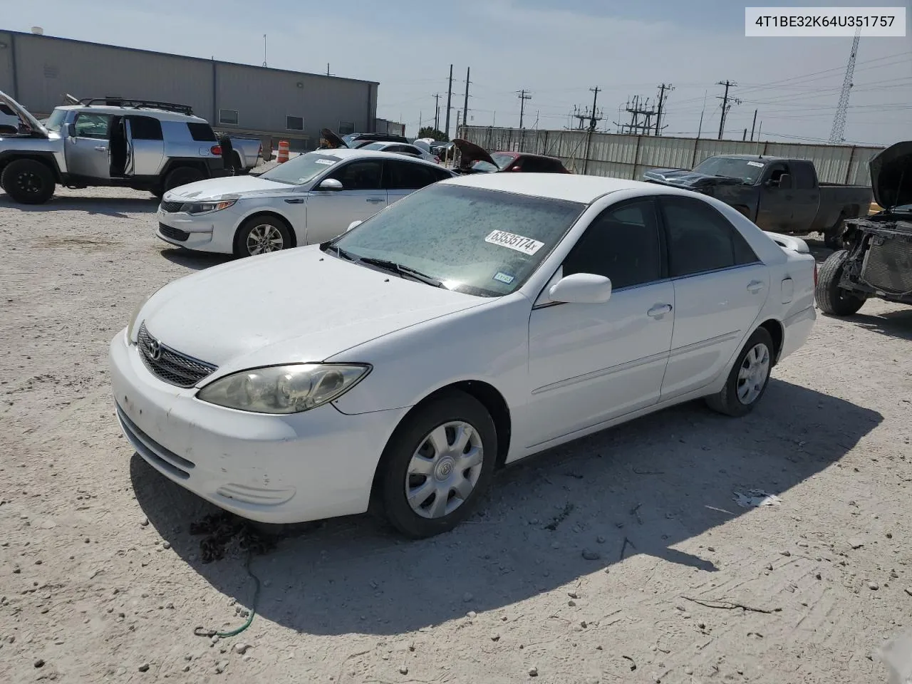 2004 Toyota Camry Le VIN: 4T1BE32K64U351757 Lot: 63535174