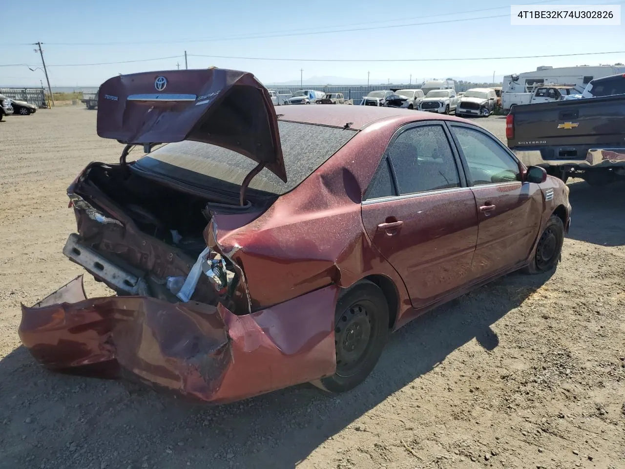 2004 Toyota Camry Le VIN: 4T1BE32K74U302826 Lot: 66514124