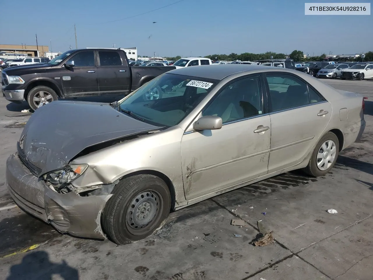 2004 Toyota Camry Le VIN: 4T1BE30K54U928216 Lot: 66727124