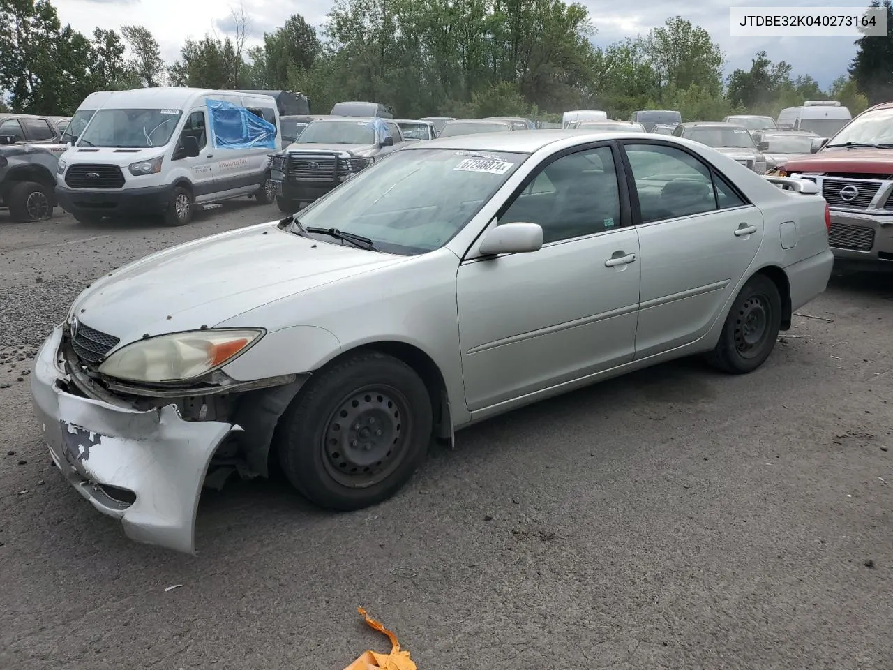 2004 Toyota Camry Le VIN: JTDBE32K040273164 Lot: 67246874