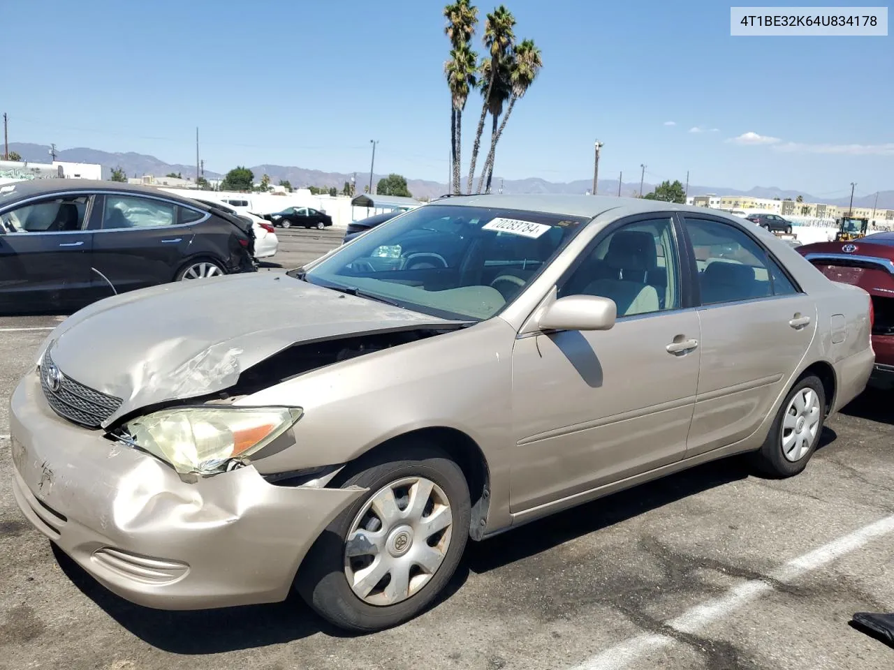 2004 Toyota Camry Le VIN: 4T1BE32K64U834178 Lot: 70283784