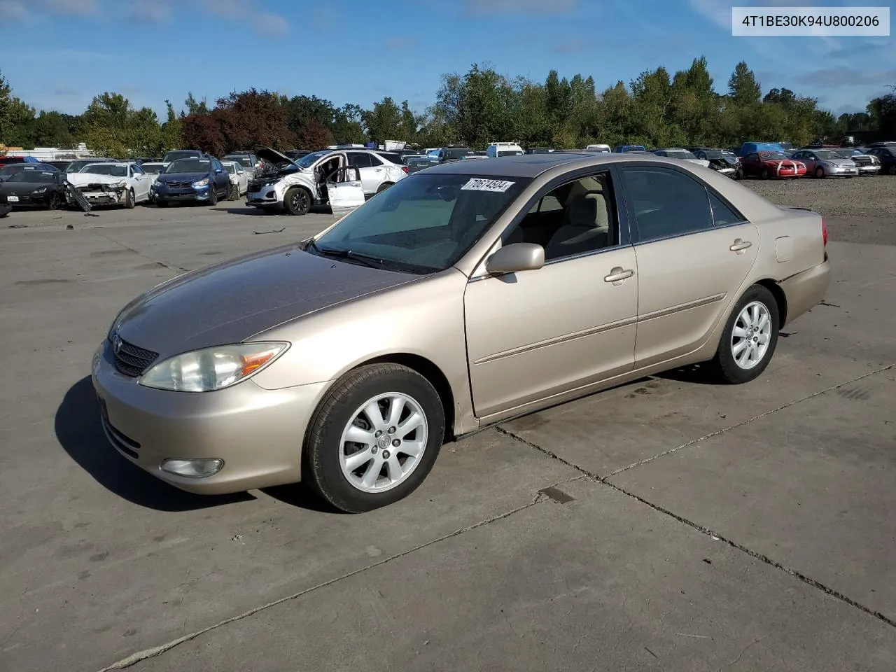 2004 Toyota Camry Le VIN: 4T1BE30K94U800206 Lot: 70674504