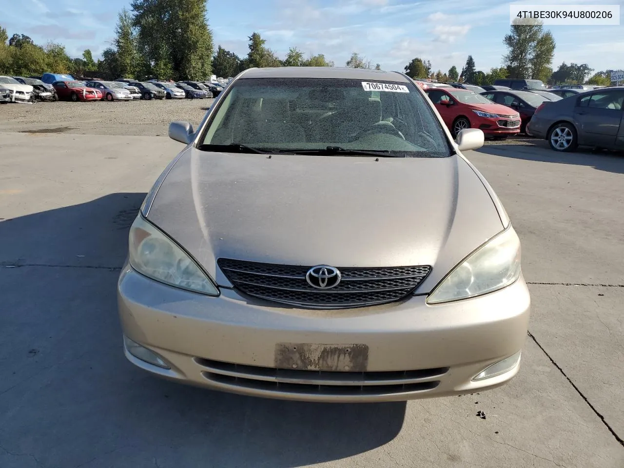 2004 Toyota Camry Le VIN: 4T1BE30K94U800206 Lot: 70674504