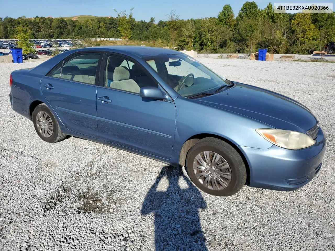 2004 Toyota Camry Le VIN: 4T1BE32KX4U920366 Lot: 71750814