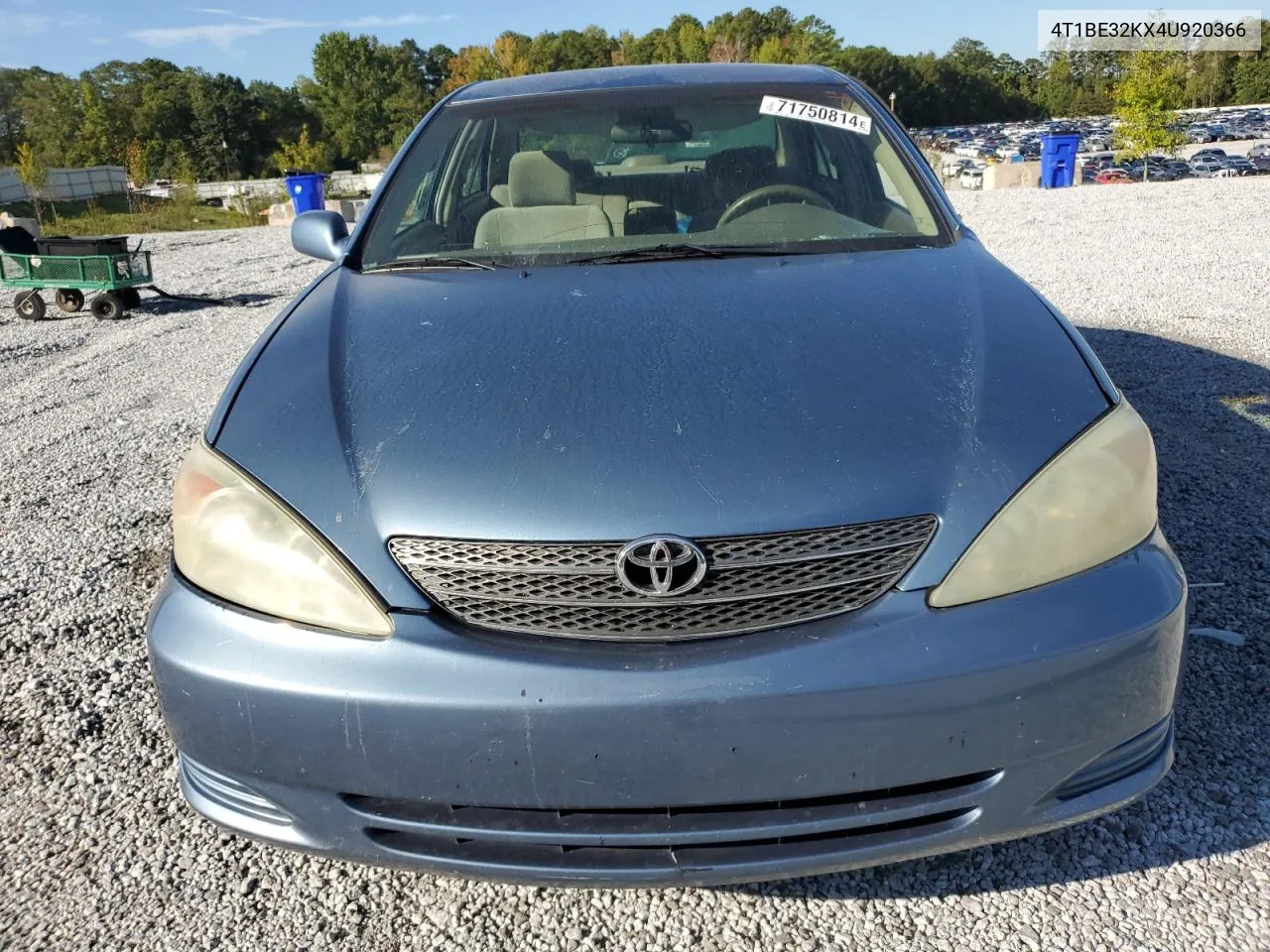 2004 Toyota Camry Le VIN: 4T1BE32KX4U920366 Lot: 71750814