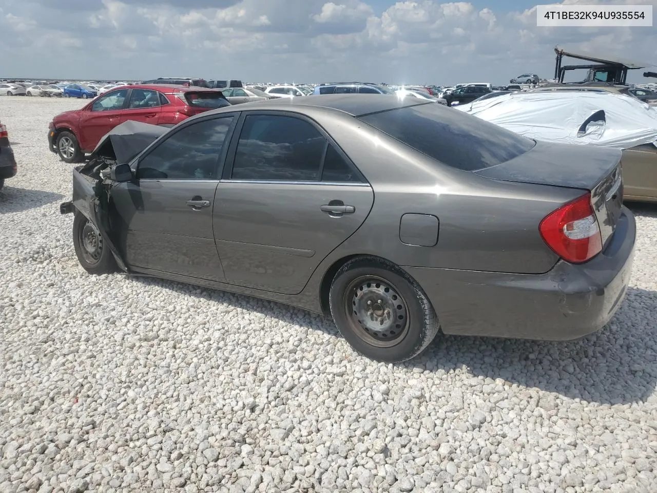 2004 Toyota Camry Le VIN: 4T1BE32K94U935554 Lot: 72003294